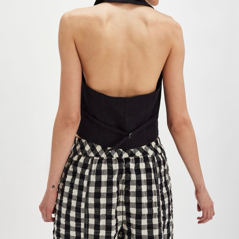 Free People seersucker pullElegant Black and White Checkered Dress